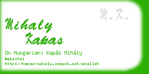 mihaly kapas business card